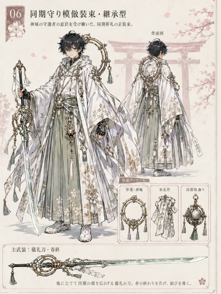 同期守り模倣装束・継承型の装備ビジュアル