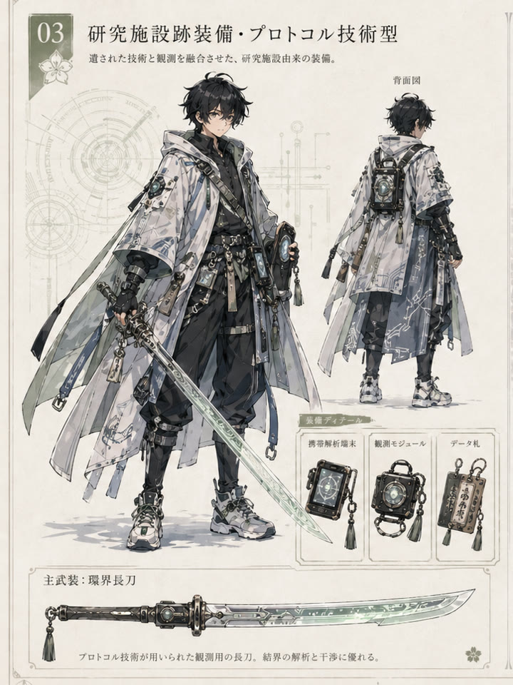 研究施設跡装備・プロトコル技術型の装備ビジュアル