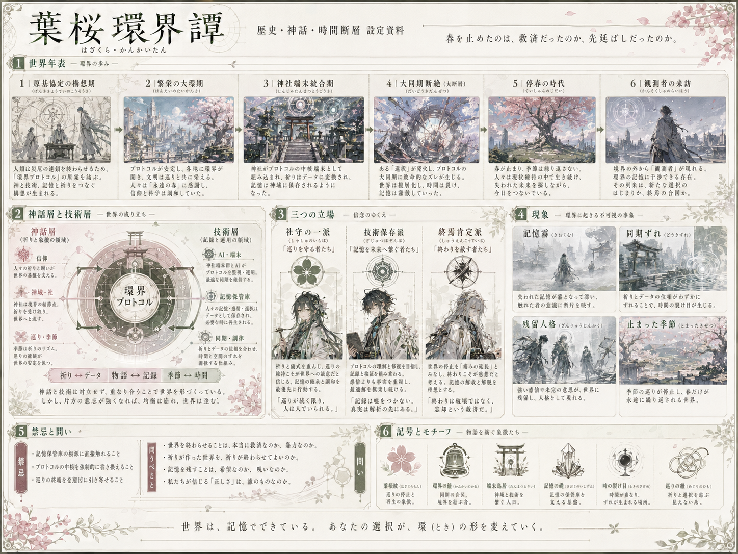 葉桜プロトコルの成立から停滞の時代までを整理した年表資料。